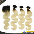 Top Quality Blonde Virgin Human Hair Closure Peruvian Ombre Hair Extension